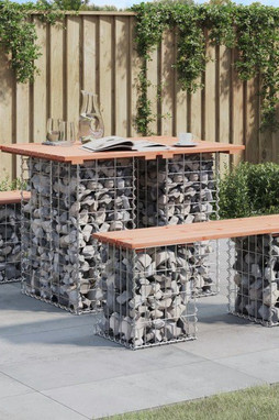 vidaXL 834363 - Banc de jardin design gabion 100x70x72cm bois massif de douglas
