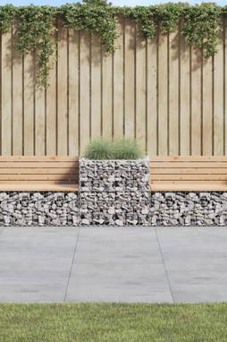 vidaXL 3196245 - Banc de jardin avec panier en gabion bois massif de pin