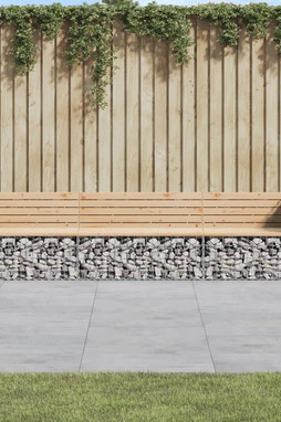 vidaXL 3196251 - Banc de jardin design gabion 287x71x65,5 cm bois massif de pin
