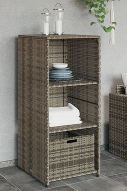 vidaXL 365549 - Armoire de rangement de jardin gris 50x55x115 cm résine tressée