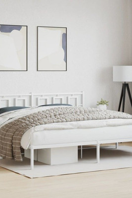vidaXL 374296 - Metal Bed Frame without Mattress with Headboard 193x203cm