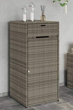 vidaXL 365561 - Armoire de rangement de jardin gris 55x55x111 cm résine tressée