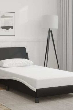 vidaXL 373271 - Cadre de lit sans matelas noir blanc 100x190 cm similicuir
