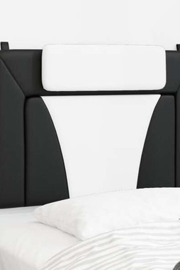 vidaXL 374779 - Coussin de tête de lit noir et blanc 100 cm similicuir