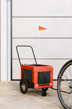 vidaXL 93928 - Pet Bike Trailer and Black Oxford Fabric and Iron