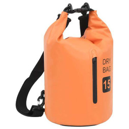 vidaXL 92784 - Dry Bag with Zipper Orange 15 L PVC