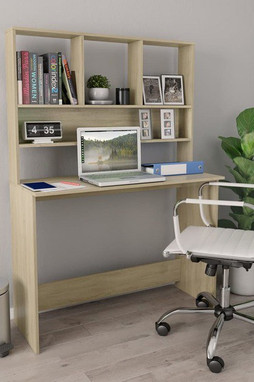 vidaXL 800390 - Bureau avec étagères Chêne sonoma 110 x 45 x 157 cm