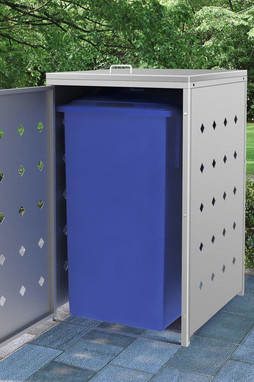 vidaXL 145379 - Abri pour poubelle sur roulettes 240 L Acier inoxydable