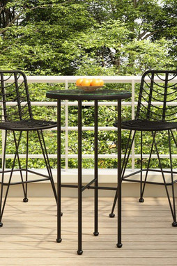 vidaXL 319431 - Tabourets de bar lot de 2 Résine tressée et acier