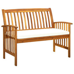 vidaXL 312132 - Banc de jardin avec coussin 119 cm Bois solide dacacia