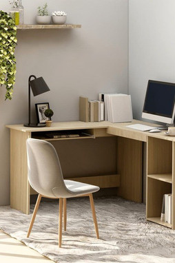 vidaXL 800750 - Bureau dangle en forme de L Chêne sonoma Bois dingénierie