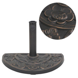 vidaXL 43655 - Socle de parasol en résine demi-cercle Bronze 9 kg
