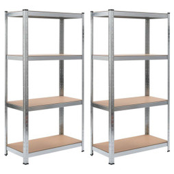 vidaXL 144267 - Storage Shelves 2 pcs 80x40x160 cm Steel and MDF