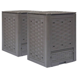 vidaXL 278917 - Composteurs de jardin 2 pcs 60x60x83 cm 600 L Plastique rotin