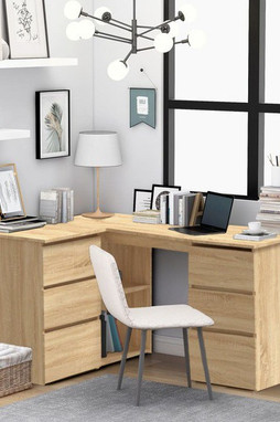 vidaXL 801092 - Bureau dangle Chêne sonoma 145x100x76 cm Bois dingénierie