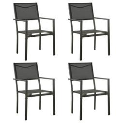 vidaXL 313078 - Chaises de jardin lot de 4 Textilène et acier anthracite