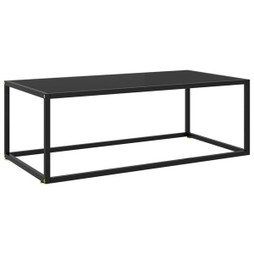 vidaXL 322880 - Table basse avec verre noir 100x50x35 cm