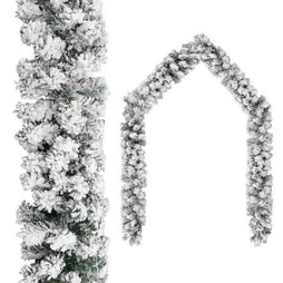 vidaXL 320968 - Guirlande de Noël avec neige floquée 10 m PVC
