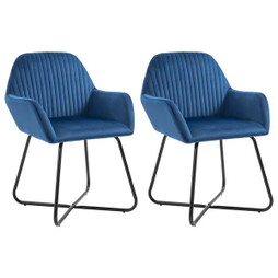 vidaXL 249802 - Chaises à manger lot de 2 Velours
