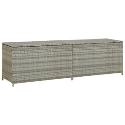 vidaXL 46476 - Boîte de rangement de jardin résine tressée 200x50x60 cm gris