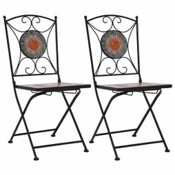 vidaXL 46718 - Mosaic Bistro Chairs 2 pcs /Grey