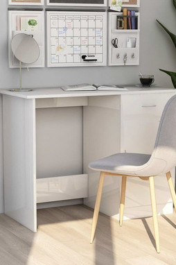 vidaXL 801086 - Bureau brillant 100x50x76 cm Bois d’ingénierie