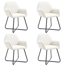 vidaXL 277098 - Chaises à manger lot de 4 crème tissu