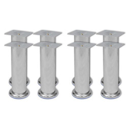 vidaXL 3051483 - Pieds ronds de canapé 8 pcs Chrome 180 mm