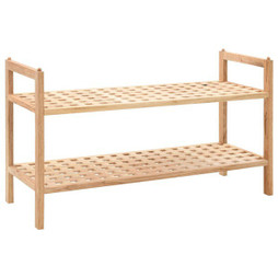 vidaXL 247102 - Étagère à chaussures Bois de noyer massif 69 x 26 x 40 cm