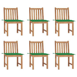 vidaXL 3073120 - Chaises de jardin lot de 6 avec coussins Bois de teck massif
