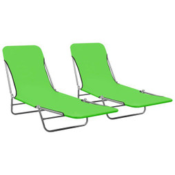 vidaXL 310343 - Chaises longues pliables lot de 2 Acier et tissu