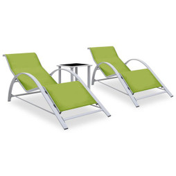 vidaXL 310540 - Chaises longues lot de 2 avec table Aluminium