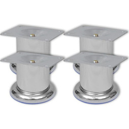 vidaXL 242157 - Pieds ronds de canapé 4 pcs Chrome 60 mm