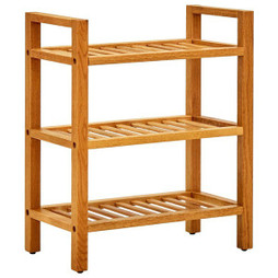 vidaXL 331745 - Étagère à chaussures à 3 niveaux 50x27x60 cm Chêne massif