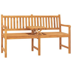 vidaXL 316631 - Banc de jardin 3 places avec table 150 cm bois de teck massif