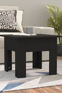vidaXL 810236 - Table basse noir 55x55x42 cm bois dingénierie