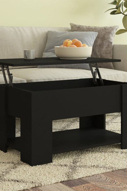 vidaXL 809711 - Table basse noir 79x49x41 cm bois dingénierie