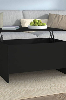 vidaXL 809675 - Table basse noir 80x55,5x41,5 cm bois dingénierie