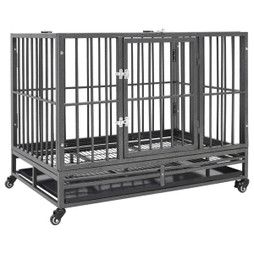 vidaXL 171492 - Cage pour chien avec roues et toit Acier 102x72x85 cm