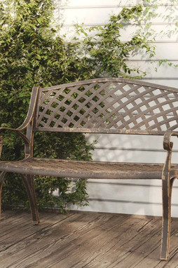 vidaXL 317747 - Banc de jardin 102 cm aluminium coulé bronze