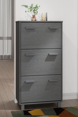 vidaXL 340514 - Armoire à chaussures HAMAR foncé 59,5x35x117 cm Pin massif