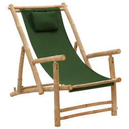 vidaXL 318598 - Chaise de terrasse Bambou et toile
