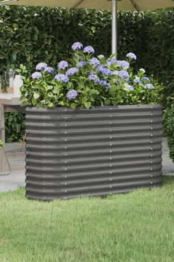 vidaXL 318889 - Lit surélevé de jardin Acier enduit de poudre 114x40x68 cm gris