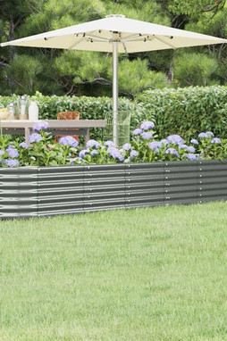 vidaXL 318924 - Lit surélevé de jardin Acier enduit de poudre 296x80x36 cm gris