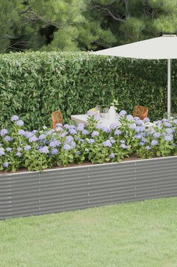 vidaXL 318964 - Lit surélevé de jardin Acier enduit de poudre 368x80x68 cm gris