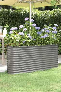 vidaXL 318894 - Lit surélevé de jardin Acier enduit de poudre 152x40x68 cm gris