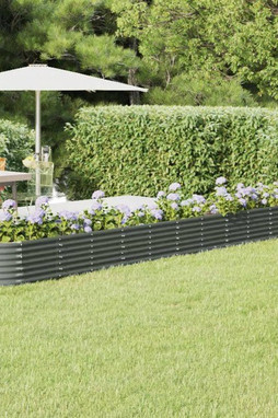 vidaXL 318939 - Lit surélevé de jardin Acier enduit de poudre 512x80x36 cm gris