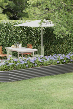 vidaXL 319004 - Lit surélevé de jardin Acier enduit de poudre 396x100x36cm gris