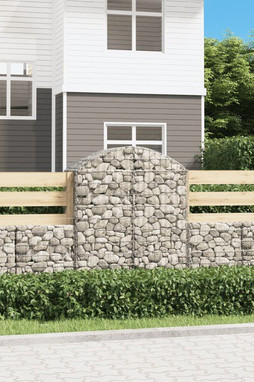 vidaXL 153436 - Panier de gabions arqué 100x50x120/140 cm Fer galvanisé