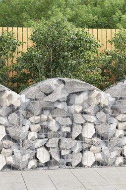 vidaXL 153434 - Panier de gabions arqué 100x50x80/100 cm Fer galvanisé